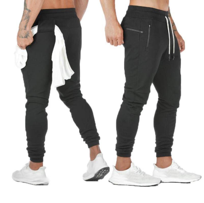 

Men's Pants Fashion Knitting Fitness Sweatpants Outdoor Towel Ring Gym Running Training Slacks Multi-pocket Jogging Squats Cargo -40, Black