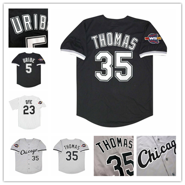 

Custom Chicago 2005 WS Vintage Baseball Jerseys Bo Jackson Juan Uribe Jermaine Dye Frank Thomas PAUL KONERKO 12 AJ PIERZYNSKI OZZIE GUILLEN CREDE JENKS Tim Anderson, Men retro grey