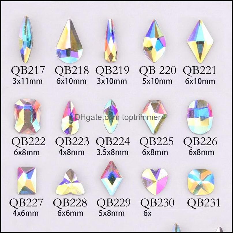 

Nail Art Decorations Salon Health Beauty 20Pcs Crystals Diamond Stone Strass Ab Glass Rhinestones For 3D Na Dhsdo