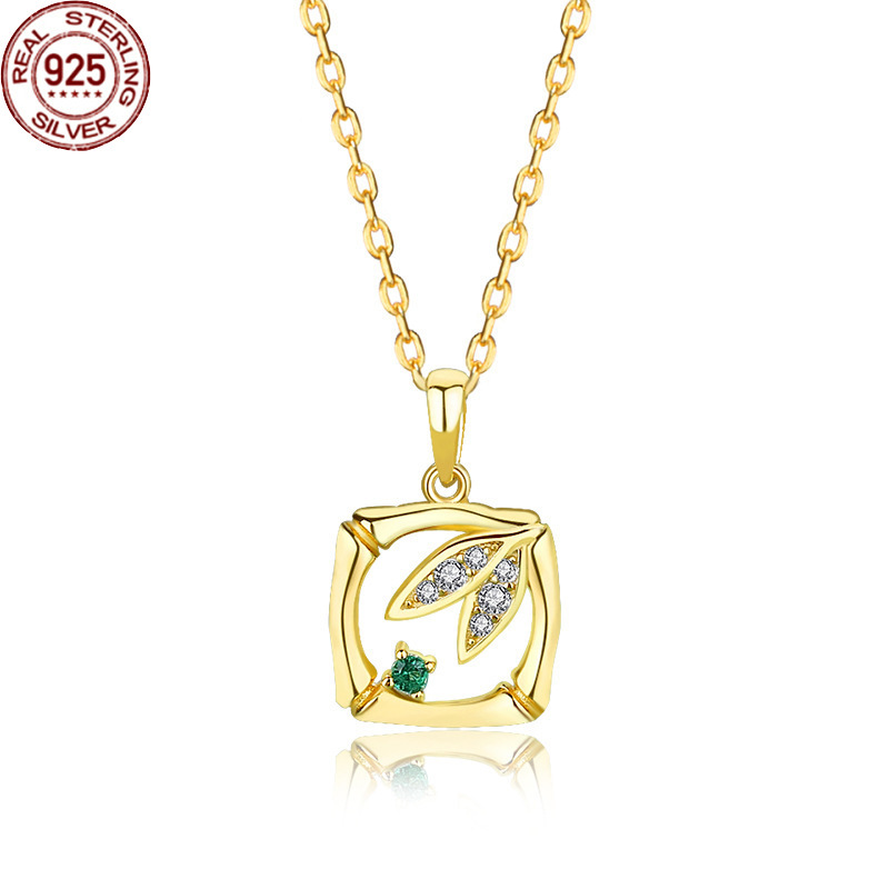 

Strands Strings Guochao Style S925 Sterling Silver Necklace Women's Fresh and Elegant Clavicle