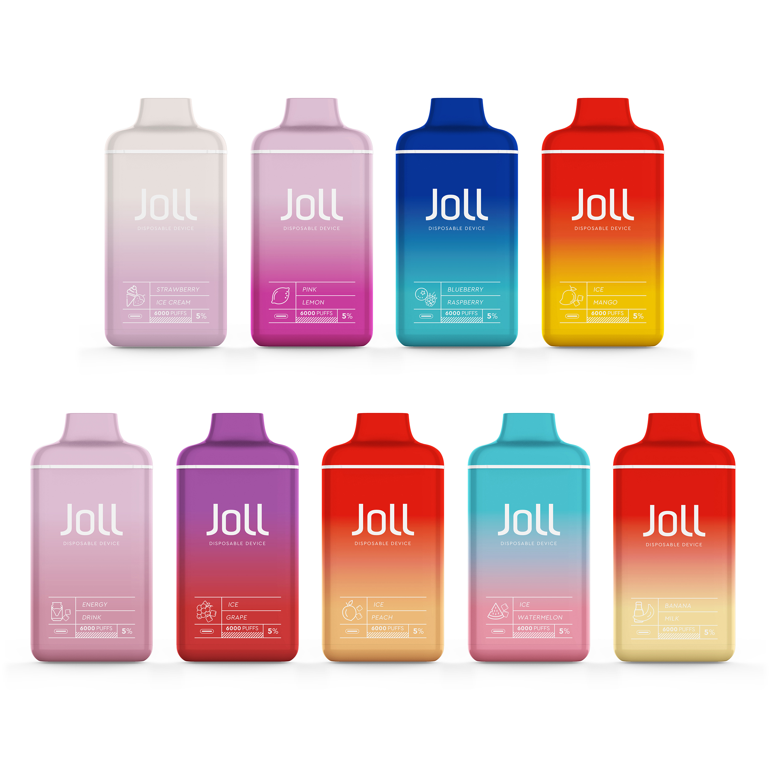 

Original Joll Joll Disposable Vape 6000 Puffs Mesh Coil Pod Rechargeable Dispsable Vapes 5% Salt E Juice 9 Flavors Electronic Cigarette