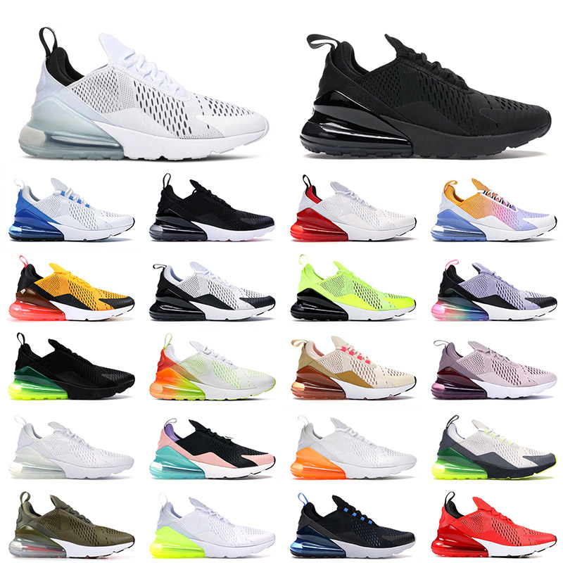 

Sports 270 Mens Running Shoes Triple Black White University Gold Photo Blue Tiger Light Bone for Men Women Top Quality Barely Rose 270s Trainers Sneakers 36-45