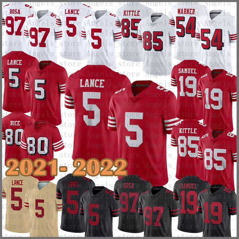 

Fred Warner Trey Lance Football Jersey Kyle Juszczyk Nick Bosa San Francisco George Kittle Brandon Aiyuk Jimmy Garoppolo 49ers Deebo Samuel Trent Williams Rice, Mens-49r