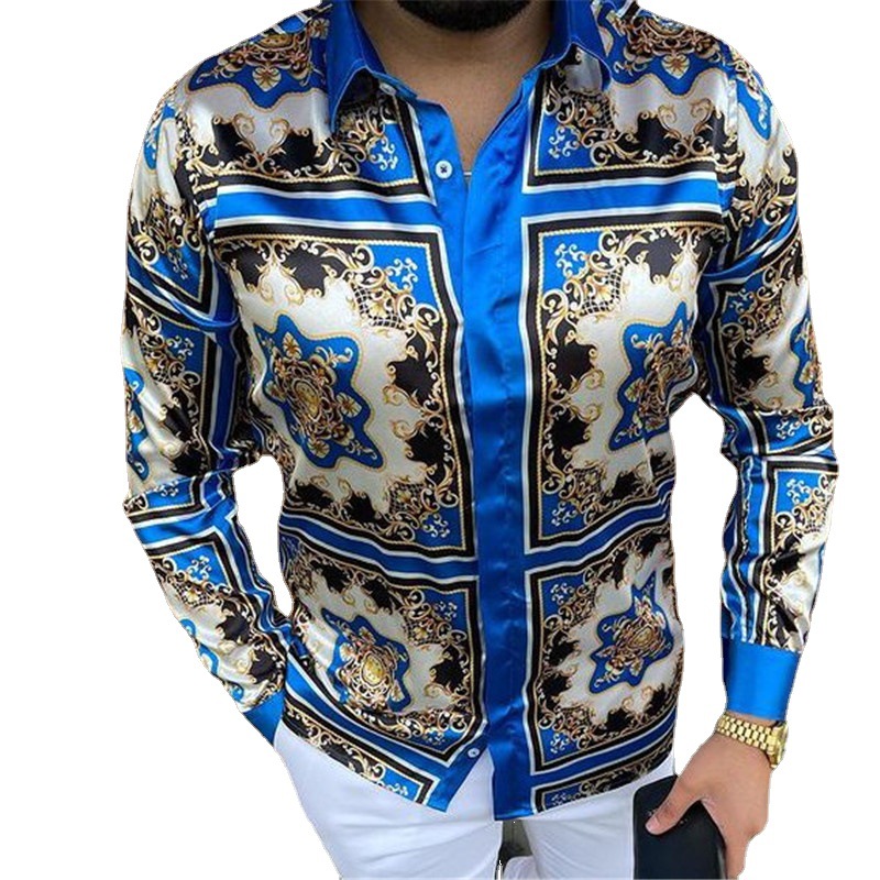 Élégant 3XL Chemises Comfy Casual Wear Hommes Vêtements Imprimer chemise d'été mode Bohème vert rose bleu Blouse Vêtements Polo Tshirt