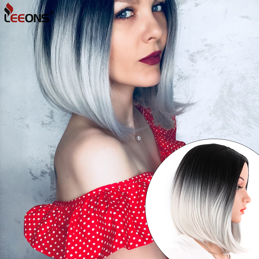 Accessories African American Bob Wigs Short Straight Wigs For Women Wig Shoulder Length Heat Resistant Synthetic Black Brown Hair Costume-image-762269054