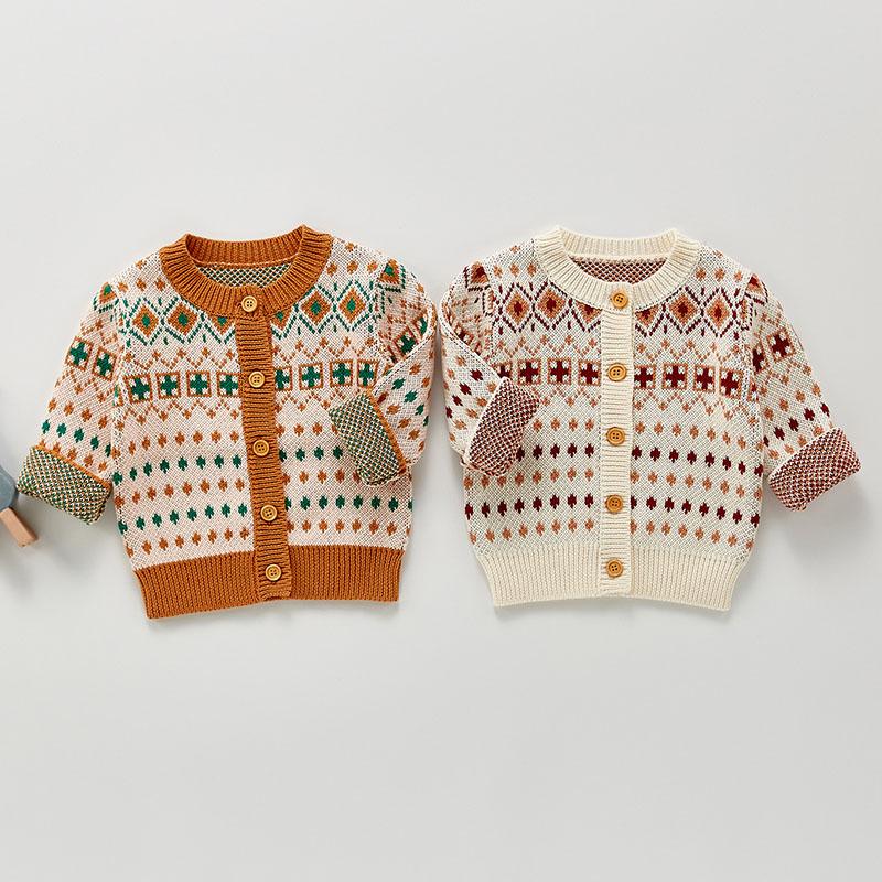 

Jackets Spring Autumn Boys Girls Printing Cardigan Coat Clothing Kids Baby Long Sleeve Knit Children CoatsJackets, B93t18 pink