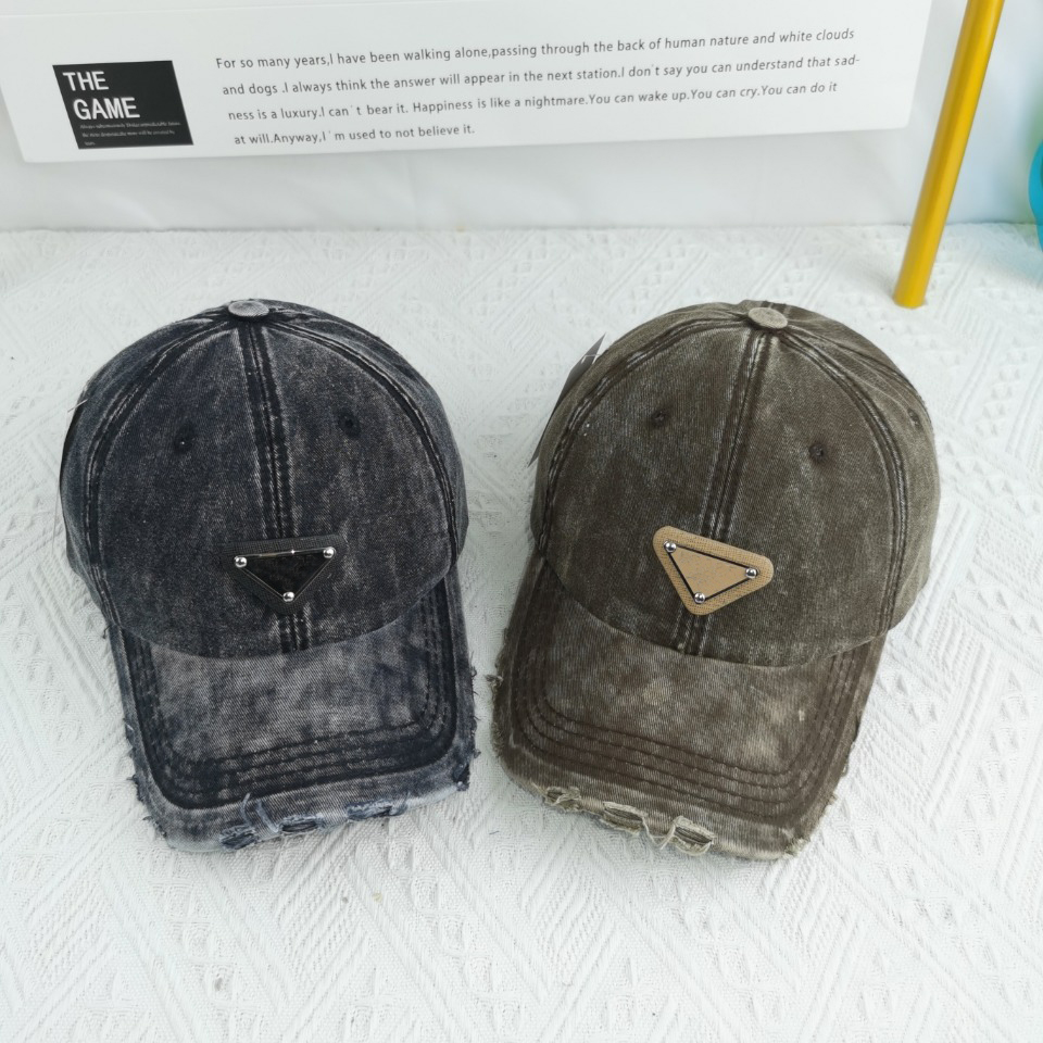 

Designer Hole Washed Baseball Cap Personality Ball Caps Women Street Summer Hat Designer Fray, Blue