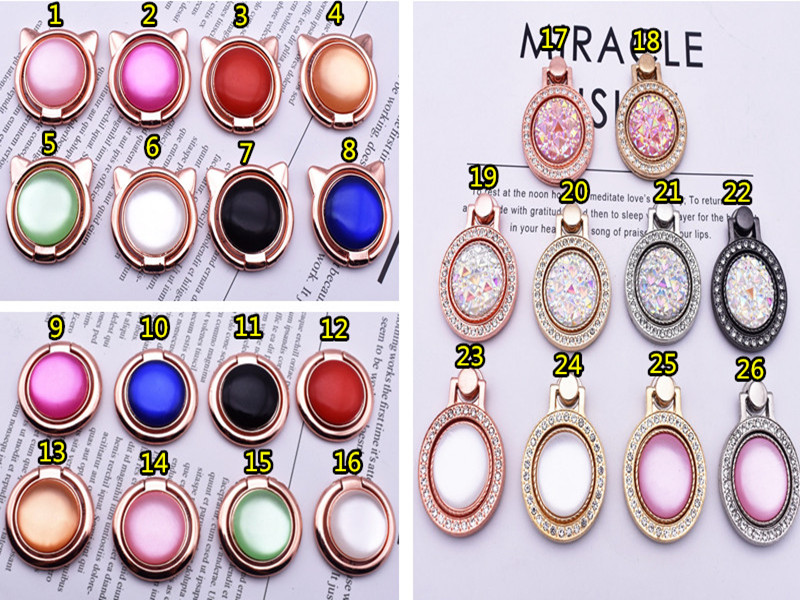 

Universal Metal Phone Holder Diamond Gemstone Kickstand Cat Ring Mount Bling Finger Stand Bracket Grip for iPhone Samsung Huawei Motolola LG HTC Android Cellphones, Choose colors
