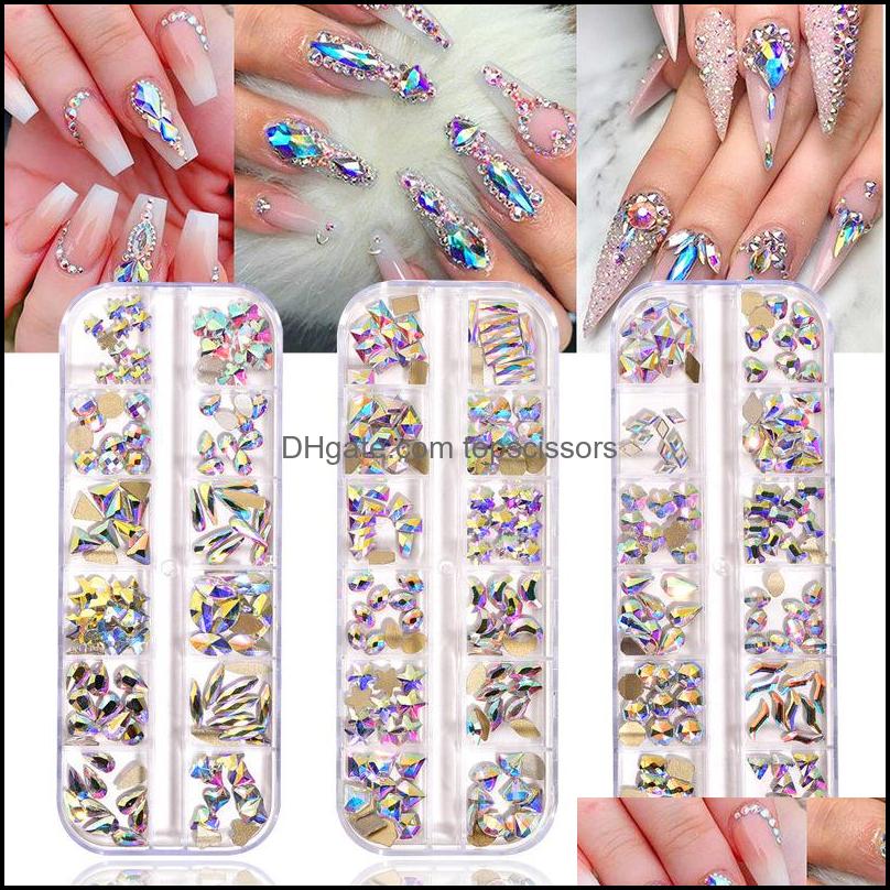 

Nail Art Decorations Salon Health Beauty 120Pcs/Box Crystal Ab 3D Rhinestones Fancy Shaped Crystals And Stones For Diy Nails Decoration Dr