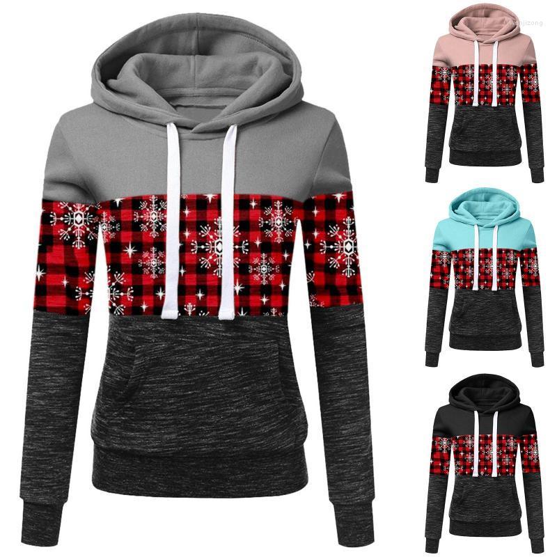 

Women' Hoodies & Sweatshirts 2022 Lady Drawstring Sweatshirt Loose Harajuku Casual Pullovers Tops Christmas Print Color Long Sleeve Hooded, Black