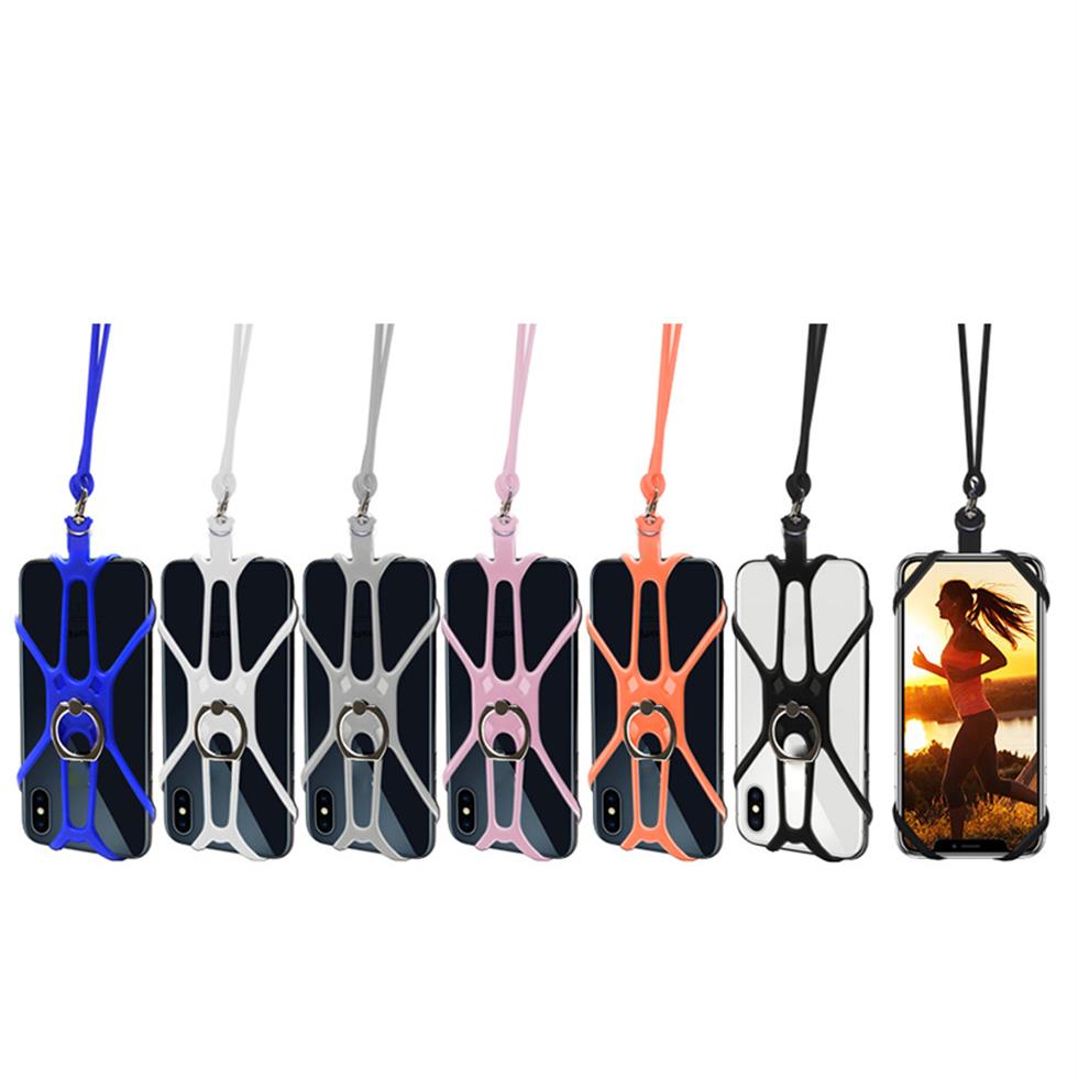 

Universal Lanyard Phone Silicone Sports Mobile Phone Lanyards Ring Holder Case Neck Hanging Rope Sling For IPhone Samsung Xiaomi330d, Mix color