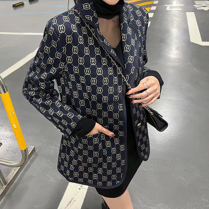 

B806 Womens Suits designer Blazers fashion women suit clothes blazer with full letters 2022 spring new released tops, Blue