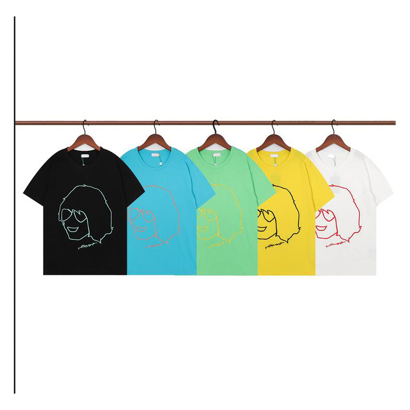 

Mens Women High Quality T Shirt Tops Designer Letter Print Round Neck Short Sleeve Fashion Men Lovers luxury T-shirts Tees Black White Green Blue yellow Top SIZE -XXL