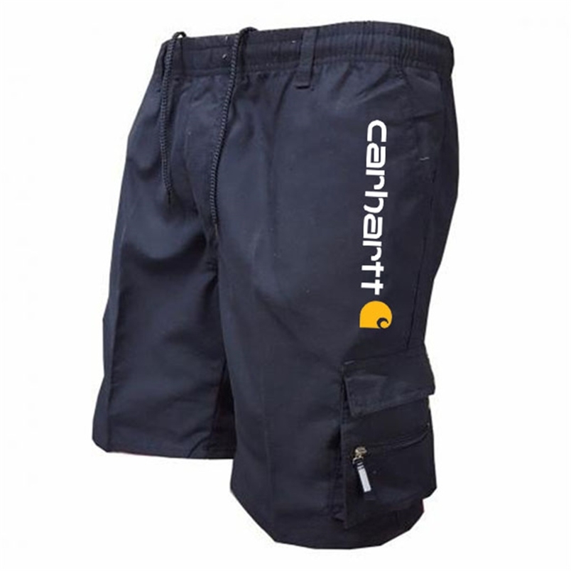Pantalones Cortos De Hombre Hommes Shorts Cargo D'été Droit Coton Mince Respirant Genou Solide Demi Poches Décontractées Pantalon 220621