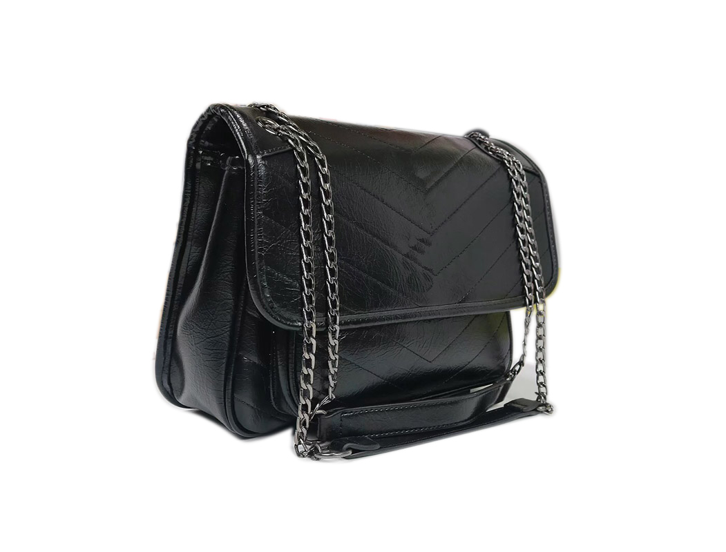 

Crossbody Bag Quilted PU Leather Designer Handbag For Womens Chain purse luxurys Fashion Designers Bags shoulder Female Nik Iclutch, Niki24cm black