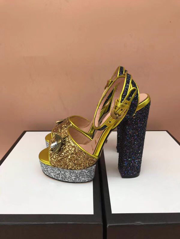 

Fashion--New 2022 real leather rivets designer ankle strape sandals shoes Waterproof plat, Red