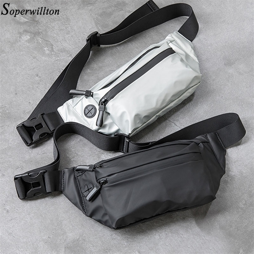 

Waist Bag Waterproof Fanny Pack Fashion Men Women Chest Pack Outdoor Crossbody Bags Large Capacity Belt Bags Hip Waist Packs 201118, Silver