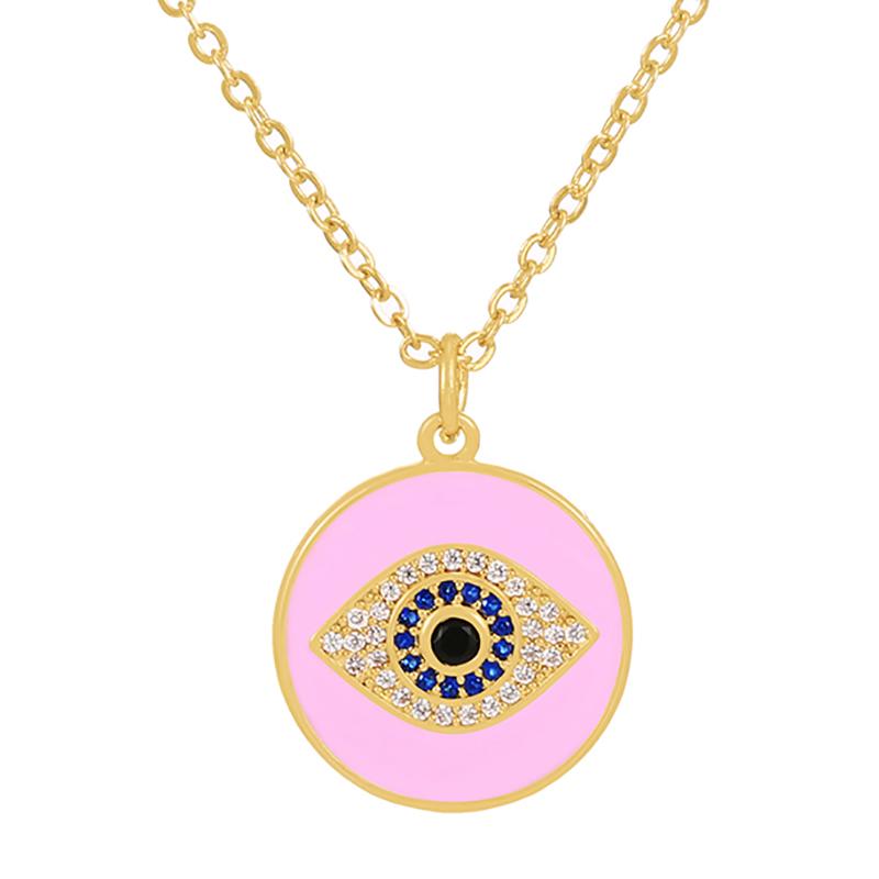 Pendant Necklaces Simple Charming Drip Oil Geometric Circle For Women Boho Vintage Gold Clavicle Chain Choker Jewelry GiftPendant