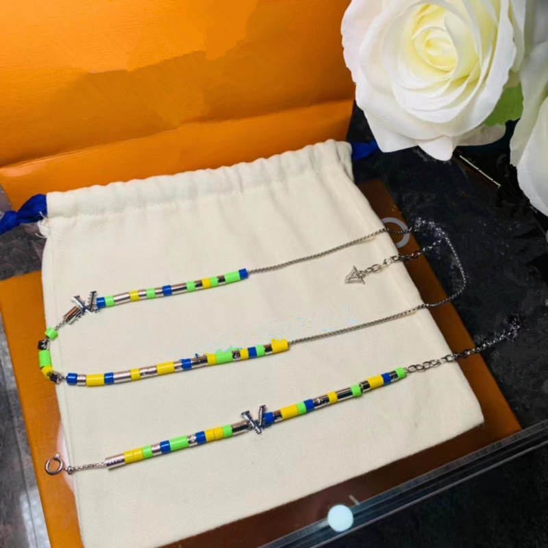 

22fw Italian design jewelry brand men's Beaded Necklace adjustable fashion personalized Bracelet