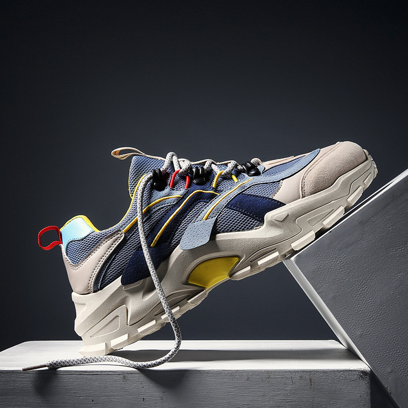 

Vip Link Dropshipping Men Women Unisex Casual Shoes Chunky Platform Fashion Ins Chunky Shoe Lace Up Walking Running Sports, Lsbeigeblue