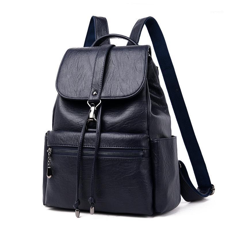 

Backpack Bag Women's Autumn 2022 Soft Leather Large Capacity Simple Fashion Women School Bags, Black
