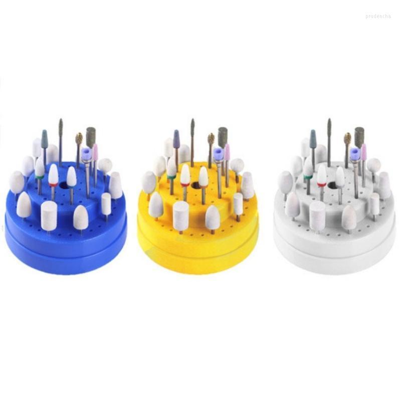 

Nail Art Equipment 3 Colors 60 Holes Drill Bits Empty Storage Box Holder Stand Display Container Manicure Accessories Acrylic Cover Tools Pr