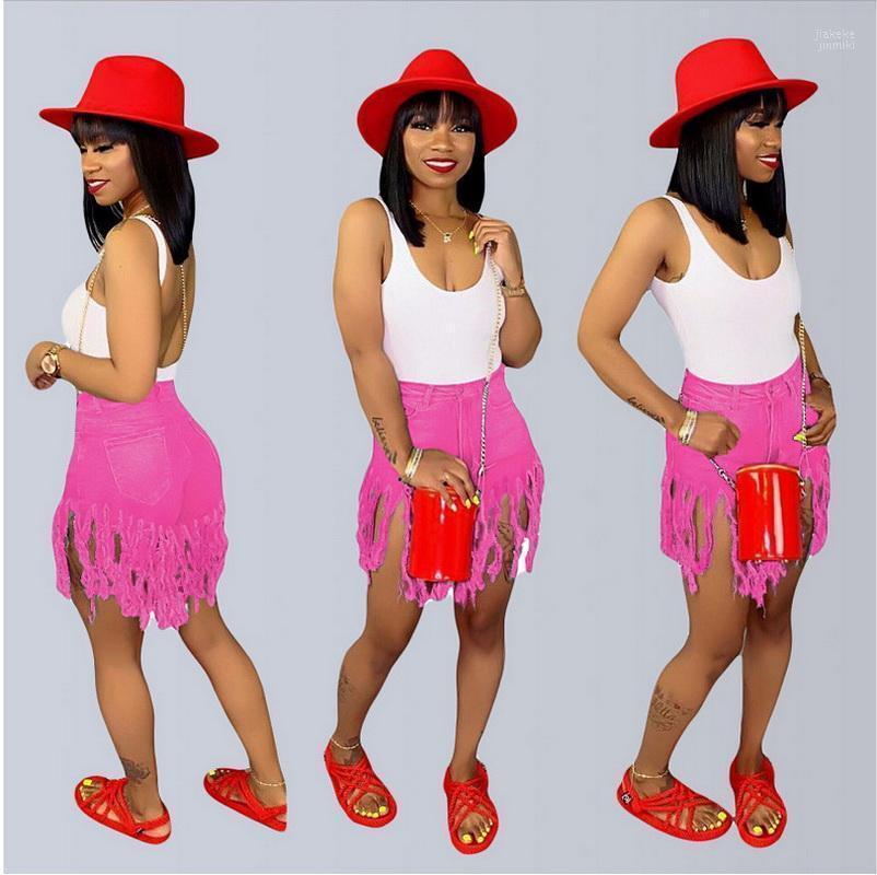 

Women's Jeans Short Sexy Women High Waist Denim Casual Pants Female Tassel Pant, Yellow