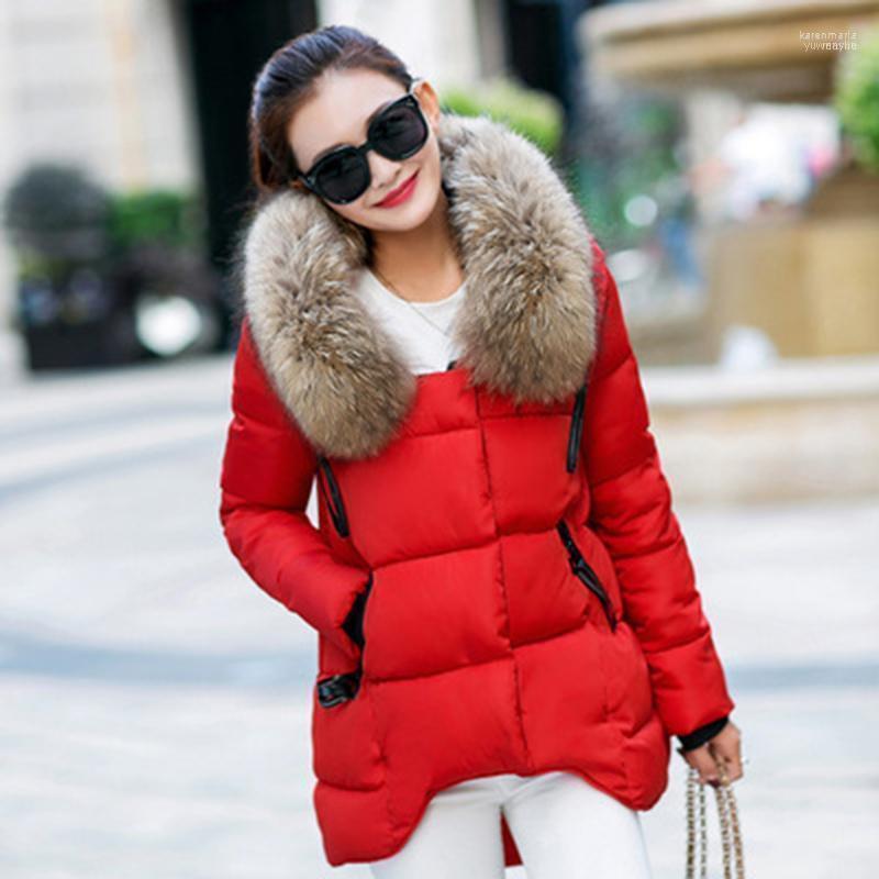 

Fashion Winter Jacket Womens 2022 Large Fur Collar Women Short Coats Loose Leisure Parka Coat Female Down Cotton Outwear1 Kare22, Rose red
