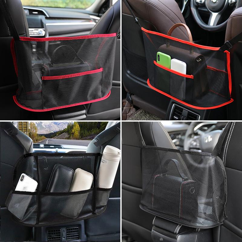 

Car Organizer Net Pocket Handbag Holder Seat Storage Between Pet Barrier Dog Auto Interior AccessoriesCar