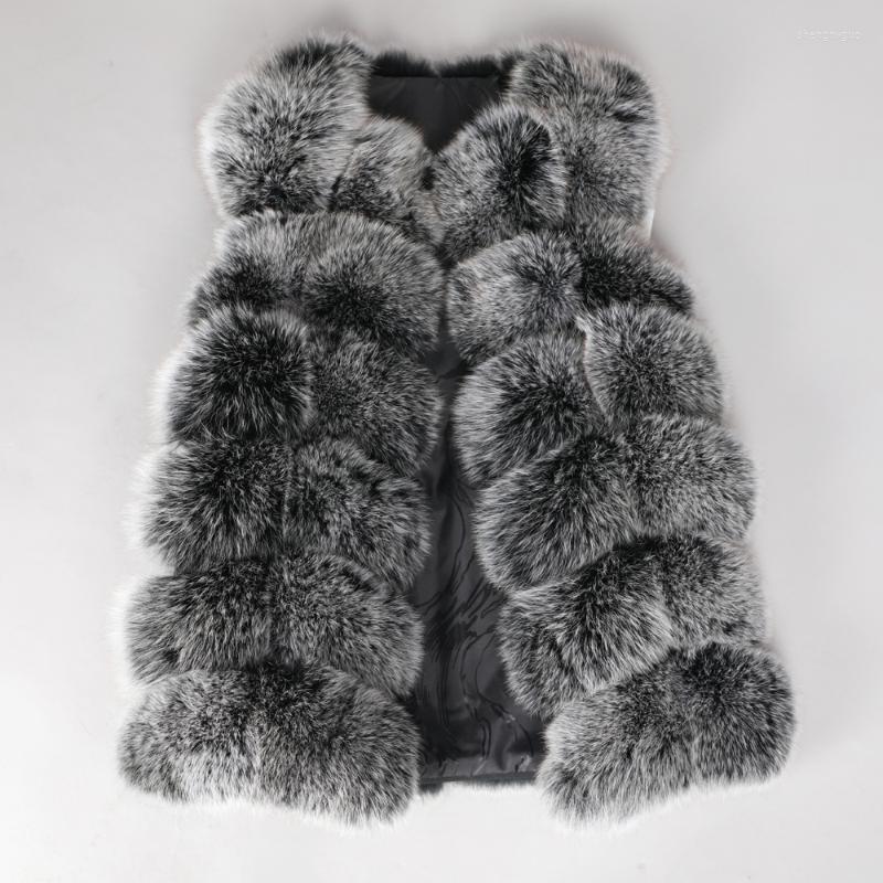 

Women's Fur & Faux 2022 Winter Fashion Coat Natural Vest Sleeveless Warm Street Clothing Luxury, Beige
