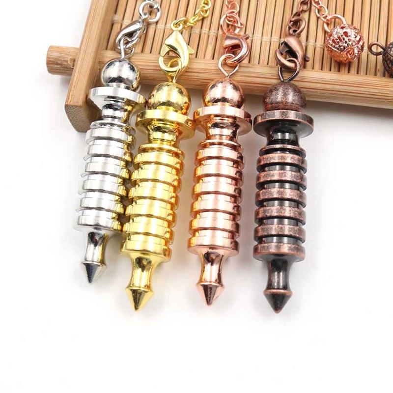 

Pendant Necklaces XSM Reiki Metal Screw Shape Pendulums For Dowsing Divination Spiritual Wicca Amulet Radiesthesia Detachable Jewelry 1 Pc