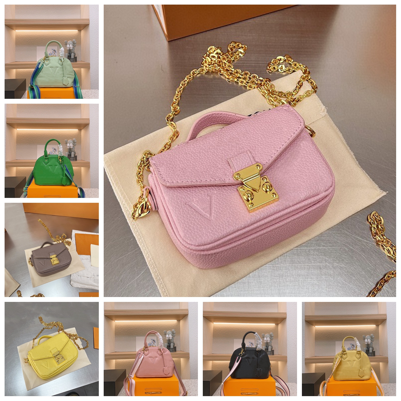 

5A Designer Bag Luxury Purse Brand Shoulder Bags Leather Handbag Woman Crossbody Messager Cosmetic Purses Wallet by shoebrand W112 04, #30 box
