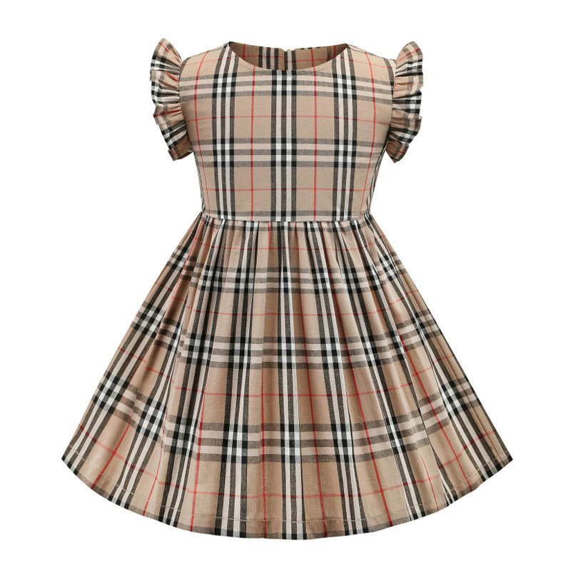 

Summer Baby Dress Beautiful Fashion Girls Infant Princess Dresses Plaid Cotton Children Soft Clothes Kids Clothing Dress 2-6 Years, As picture