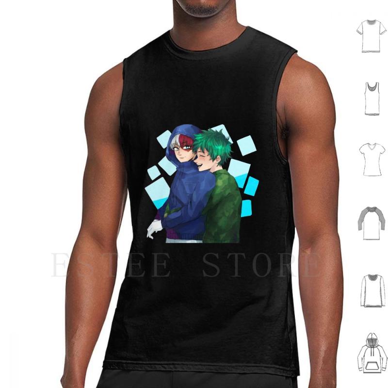 

Men' Tank Tops Tododeku Vest Todoroki Shouto Bnha Mha Boku No Hero Academia Fanart Anime, White;black