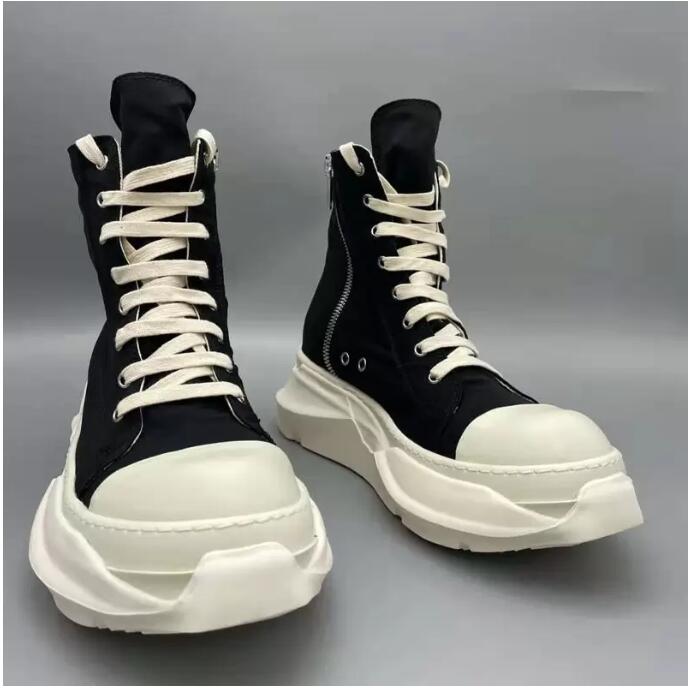 

Breathable Men Canvas Shoes High Top Black White Male Fashion Sneakers Popular Mens Punk Boots 9#25/10D50NEW