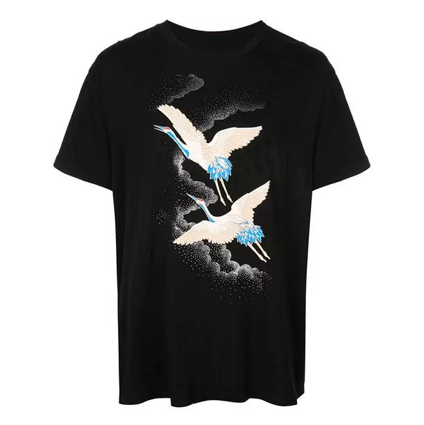 

High Quality Mens Stylist T Shirts Crane Summer T Shirt Hip Hop Fashion Men Women Brands T-Shirt Short Sleeve Tees Size S-XXL, Black