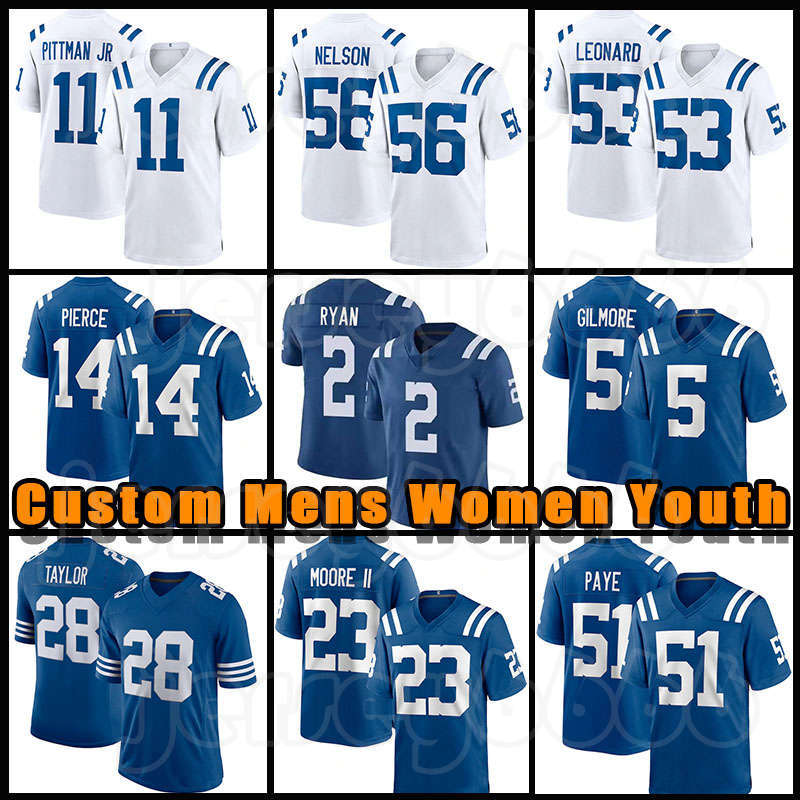 

28 Jonathan Taylor Matt Ryan Quenton Nelson Football Jersey Michael Pittman Jr Darius Leonard Kenny Moore II Colts Stephon Gilmore Alec Pierce Indianapolis Manning, Custom men (x m)