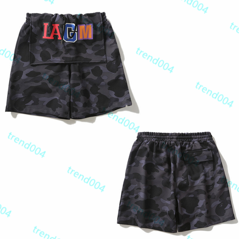 

High Quality Apes Men's Shorts Japanese Shark ape head Luminous camo Star galaxy Spots Men and women couples with the same 100% Cotton shorts 1-2, 1 pcs buttons