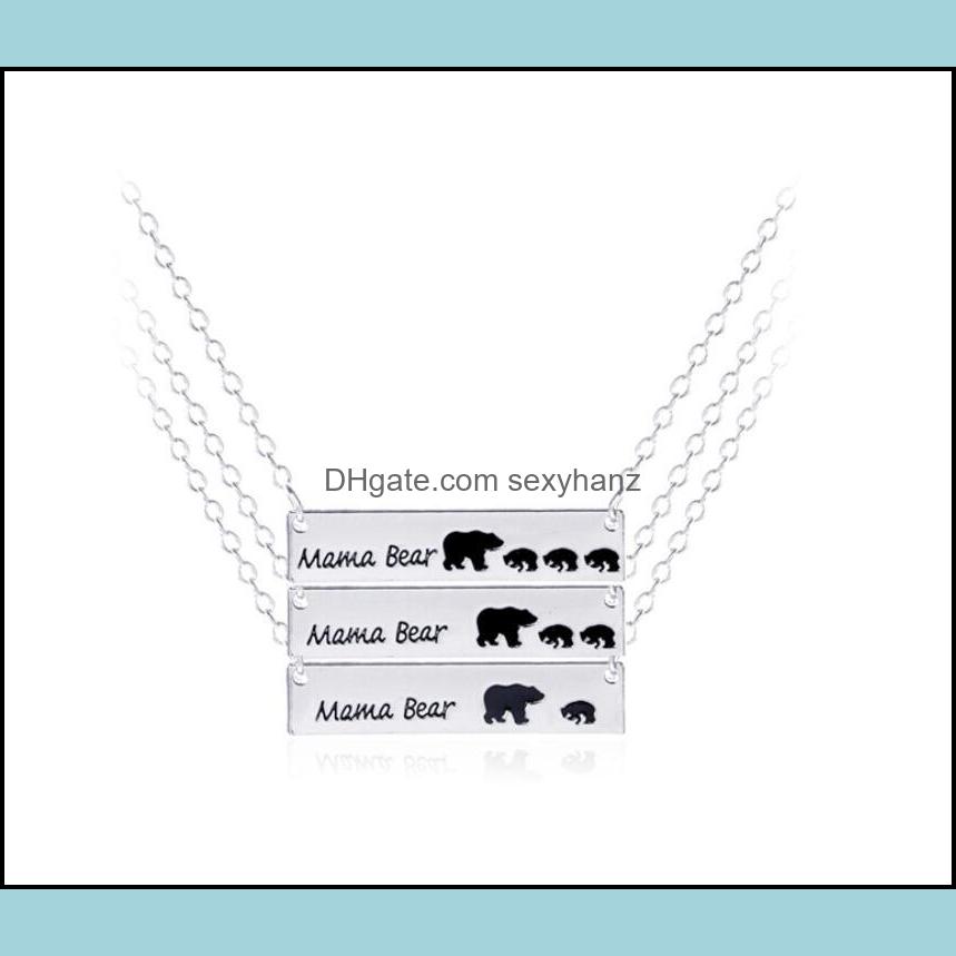 

Pendant Necklaces Pendants Jewelry New Mama Bear Necklace For Mothers Day Gift Baby Shower High Quality Brand Wholesale Animal Ship Drop D