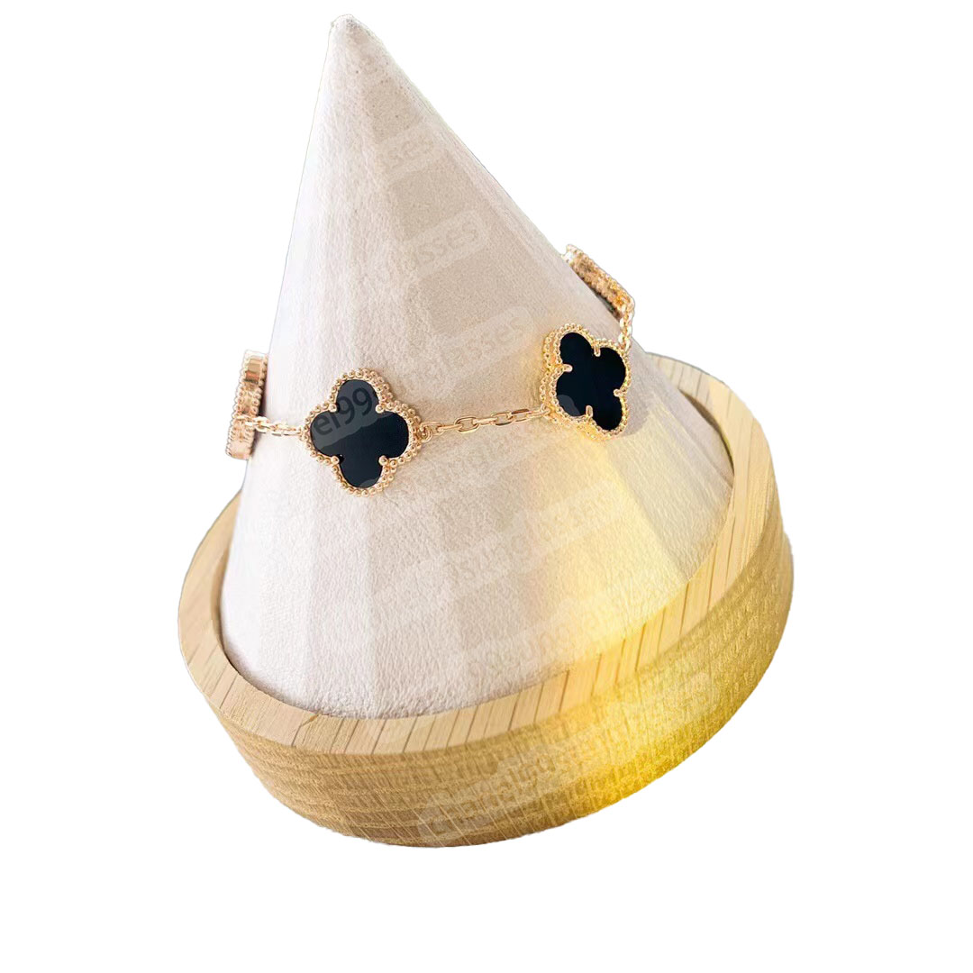 

Classic Fashion 4 Leaf Clover Charm Bracelets Bangle Chain 18K Gold Agate Shell Mother-of-Pearl for Women&Girls linkD1