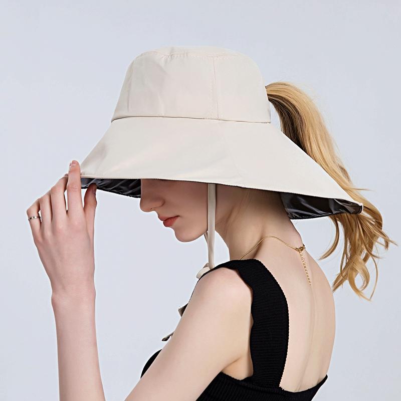 

Berets Summer Fisherman Hats For Women UDF50 Black Glue Sunscreen Sun Hat Ladies Outdoor Panama Back Brim Lengthen Bucket HatBerets BeretsBe, 9018 kahki