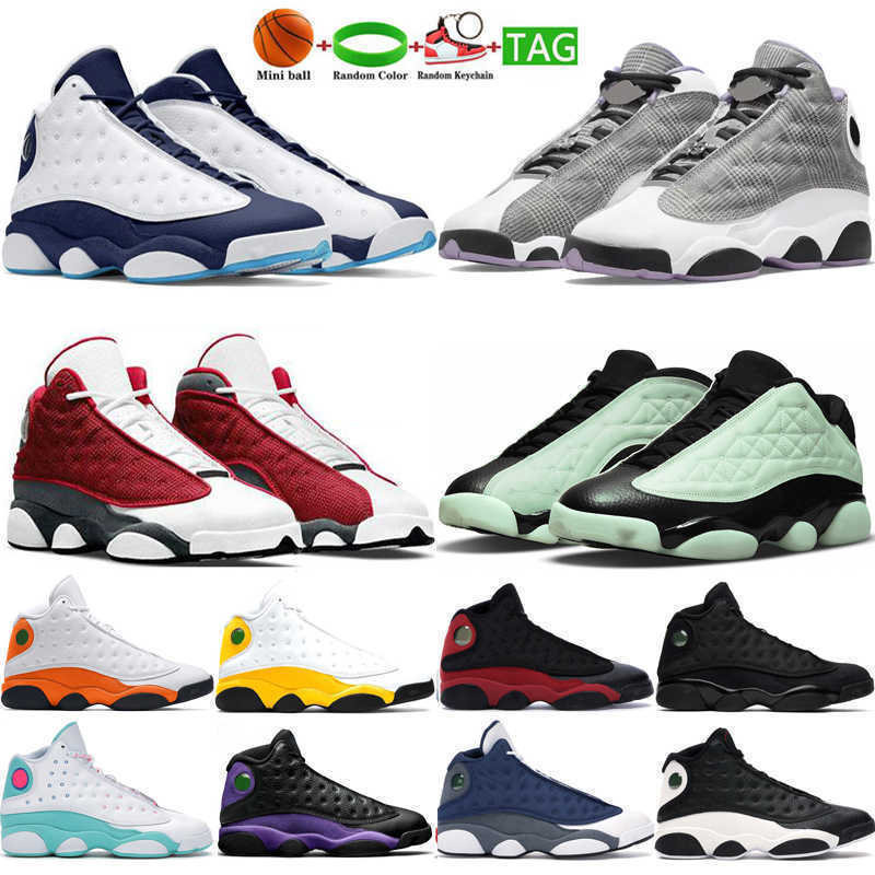 

Men Women Basketball Shoes 13 13s jumpman Obsidian Red Flint Aurora Green Houndstooth mens outdoor sports womens Bred tainers eur 36-47, #1 aurora green