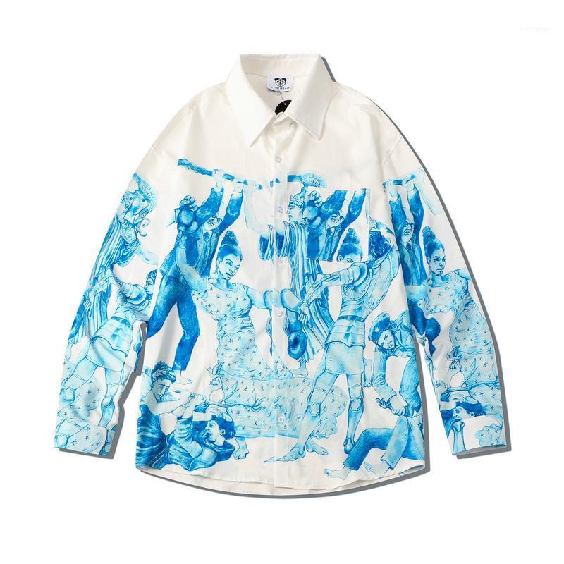 

Men' Casual Shirts Rk1838 Fashion 2022 Runway Luxury European Design Party Style Clothing, Blue