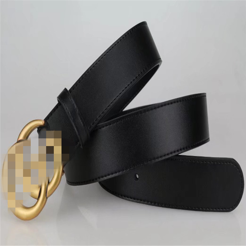 

2022 Haute Couture Women's Wear Designer belt Non-adjustable casual smooth G buckle business men's imitation belt 3.8cm with gift box, With box+belt