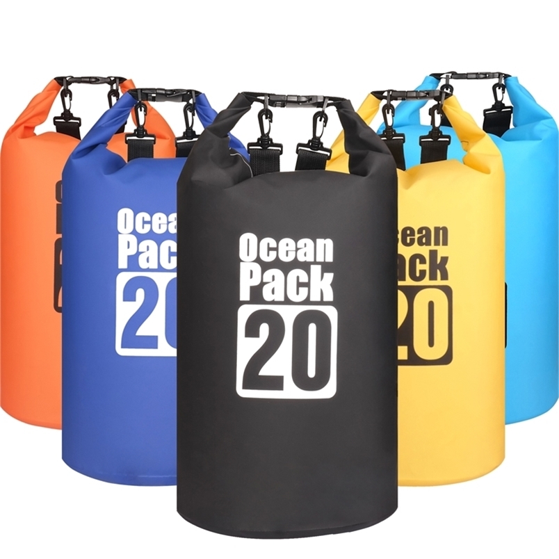 

20L Waterproof Water Resistant Dry Bag Sack Storage Pack Pouch Swimming Outdoor Kayaking Canoeing River Trekking Boating 220513, 20l orange