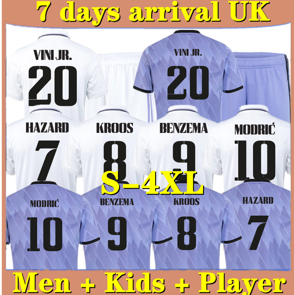 

BENZEMA S-4XL soccer jersey Player version football shirt Real Madrids MODRIC ALABA VALVE0RDE camiseta men kids 2022 2023 uniforms VINI JR TCHOUAMENI, 22/23 player-home