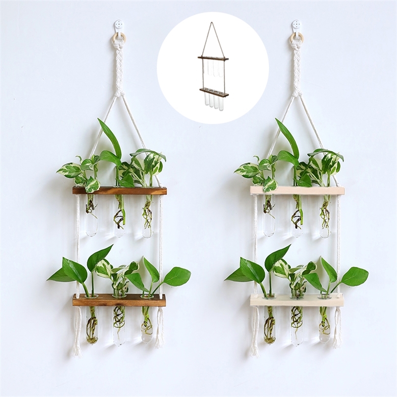 

Creative Solid Wood Hydroponic Test Tube Glass Wall Hanging Wall Decoration Vase Home Plant Hanging Wall Decoration Container 220628