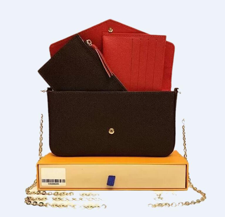 

FELICIE POCHETTE canvas print motif stylish bags envelope-style pouch features removable inside pockets lady chain shoulder clutch bag, Brown plaid