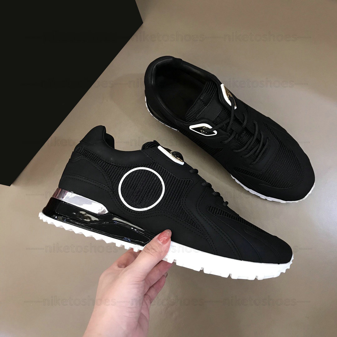 

Run Away Sneakers Luxury Mens Low Breathable Knit Shoes recycled Monograms nylon Rhinestones Letter Platform Casual Shoes White Black Outdoor Sports Trainers, 01