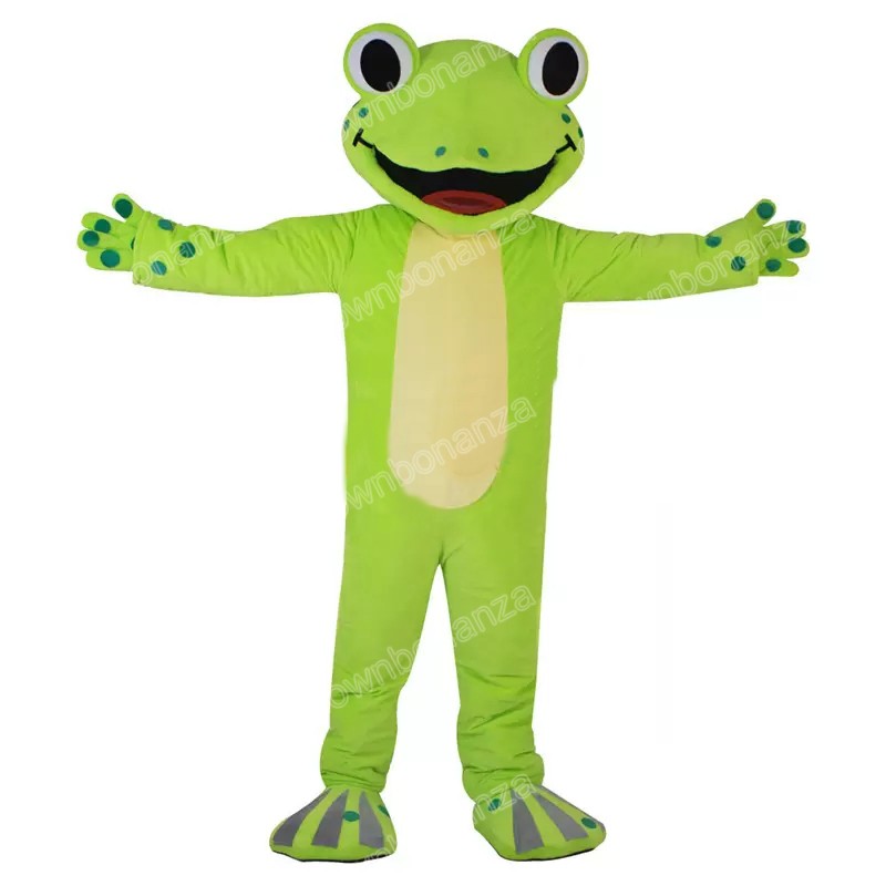 

Halloween Green Frog Mascot Costume Cartoon Anime theme character Adults Size Christmas Carnival Birthday Party Outdoor Outfit, As picture